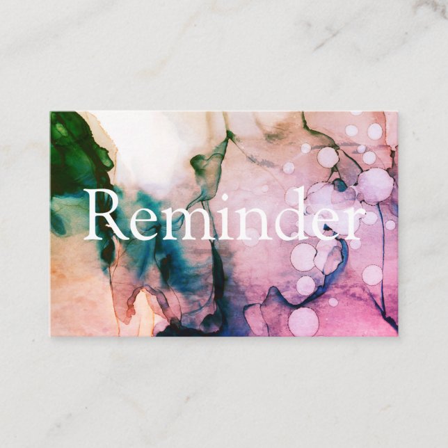 Carte De Rendez-vous *~* Salon & Spa Peach Pink Abstrait Art Chic (Devant)