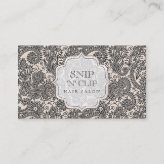 Carte De Rendez-vous Salon vintage indien de coiffeur de Paisley
