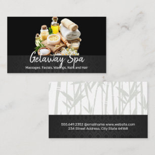 Carte De Rendez-vous Salts et Huiles de Bain Jour de Spa Fond en Bamb