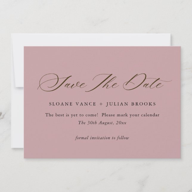 Carte de rendez-vous "Save the Date" à typographie (Devant)