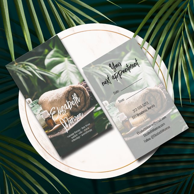 Carte De Rendez-vous Script du massothérapeute spa (Créateur téléchargé)