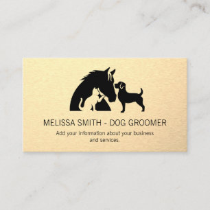 Carte De Rendez-vous Service Animalier   Logo Cheval Chien Chat