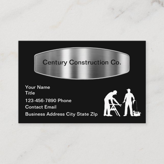 Carte De Rendez-vous Services de construction modernes et cool  (Devant)