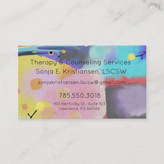 Carte De Rendez-vous Services de thérapie et de conseil (Devant)