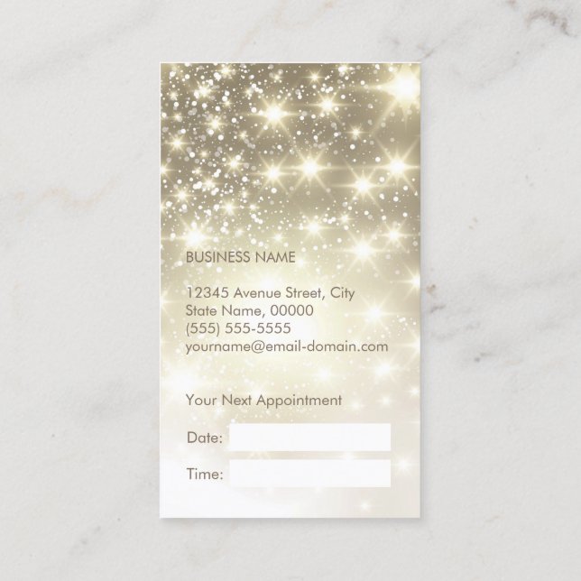 Carte de rendez-vous Shiny Gold Parties scintillan (Dos)