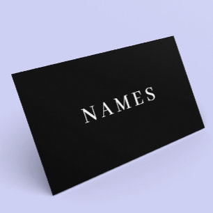 Carte De Rendez-vous Simple Black Custom Ajouter Votre Nom Élégant