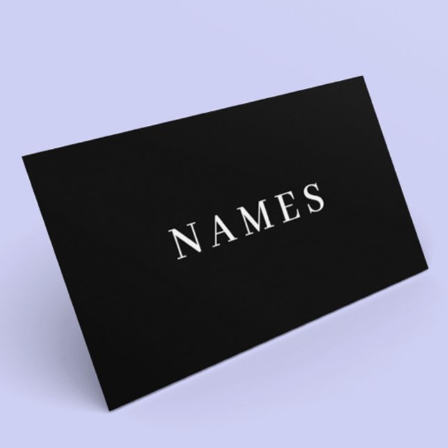 Carte De Rendez-vous Simple Black Custom Ajouter Votre Nom Élégant (Créateur téléchargé)