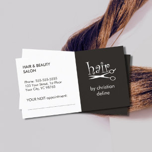 Carte de rendez-vous simple Black White Hair