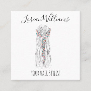 Carte De Rendez-vous Simple Boho Mariage Hair Stylliste Fleur romantiqu