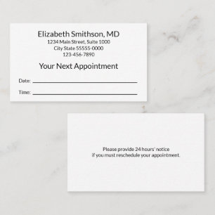 Carte De Rendez-vous Simple bureau Black and White Doctor Office Votre 