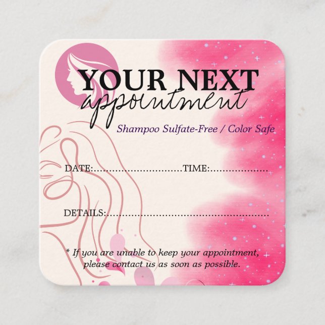Carte De Rendez-vous Simple Elegant Light Pink Beauty Salon (Devant)
