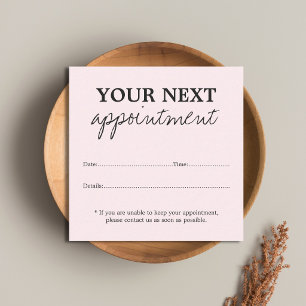 Carte De Rendez-vous Simple Elegant Light Rose Beauty Appointment Card