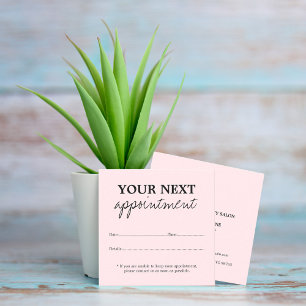 Carte De Rendez-vous Simple Elegant Light Rose Beauty Appointment Card