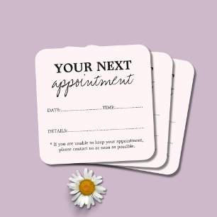 Carte De Rendez-vous Simple Élégant Salon de Beauté Rose Clair