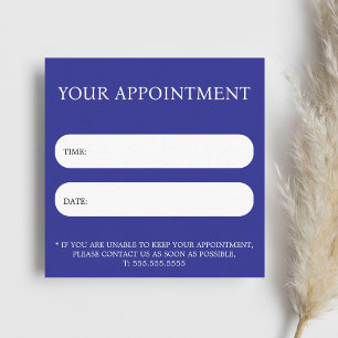 Carte De Rendez-vous Simple Élégant Salon Spa Bleu Blanc