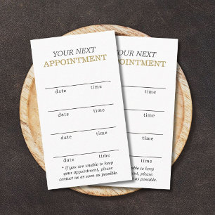 Carte De Rendez-vous Simple Elegant White Gold Beauté