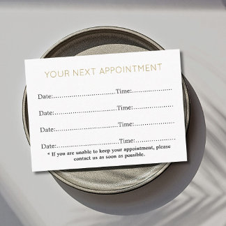 Carte De Rendez-vous Simple Elegant White Gold Beauty Salon
