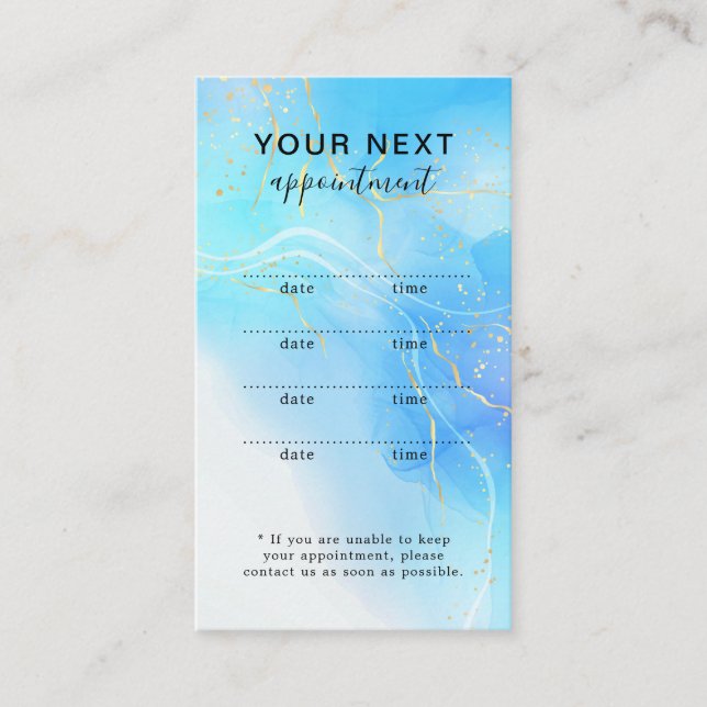 Carte de rendez-vous simple et élégante Gold Beaut (Devant)