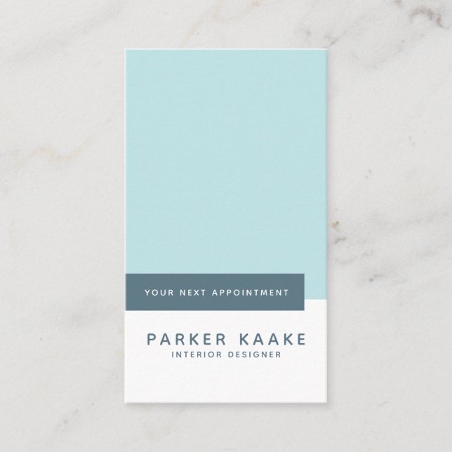 Carte De Rendez-vous Simple moderne pastel bleu géométrique (Devant)