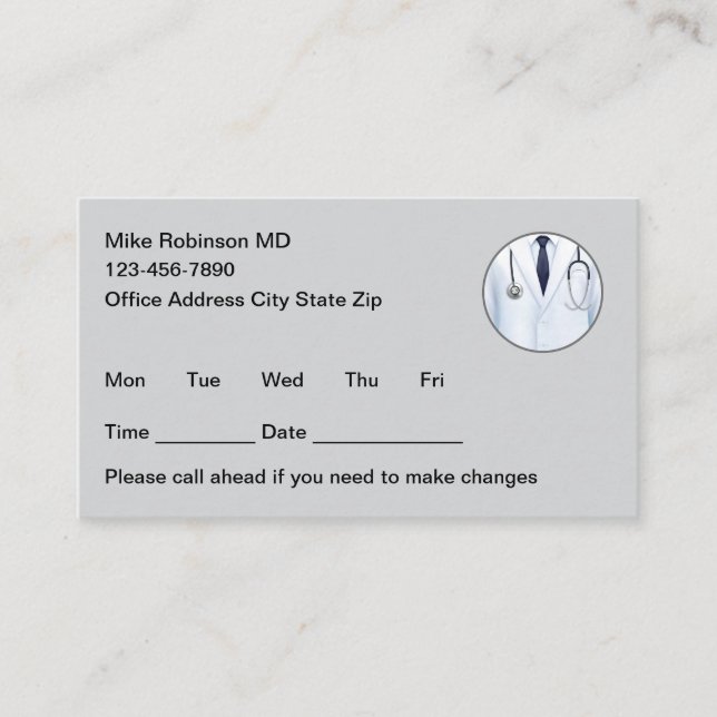 Carte De Rendez-vous Simple Nurse Practitioner Appointment Cards (Devant)