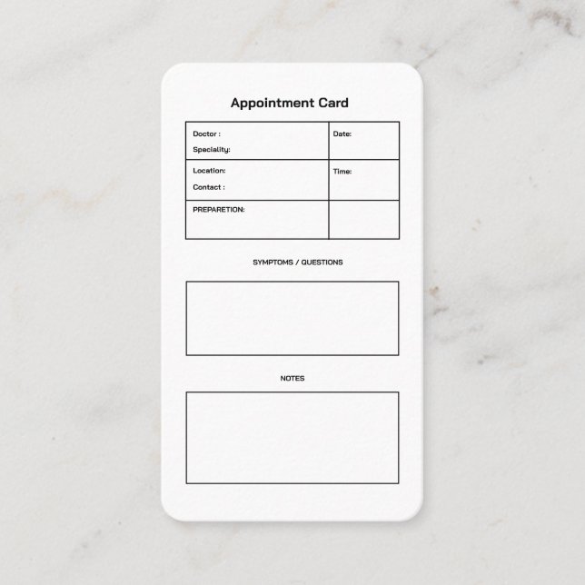 Carte de rendez-vous simple pour un médecin noir e (Devant)