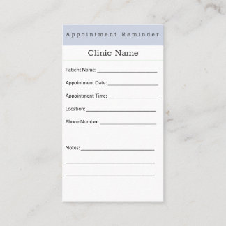 Carte De Rendez-vous Soft Blue Minimal Appointment Card