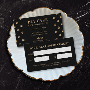 Carte De Rendez-vous Soins de Compagnie de Luxe Noir et Doré pour Anima