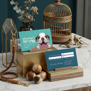 Carte De Rendez-vous Soins de toilettage de bain pour chien Low Poly