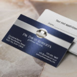 Carte De Rendez-vous Soins dentaires Dentist Silver Bleu Marine<br><div class="desc">Dentist Silver Stripe Marine Blue Dental Nomination Cartes de visite.</div>