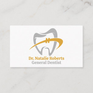 Carte De Rendez-vous Soins dentaires Élégant Gold Tooth Logo dentiste