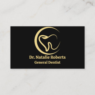 Carte De Rendez-vous Soins dentaires Élégant Gold Tooth Logo dentiste