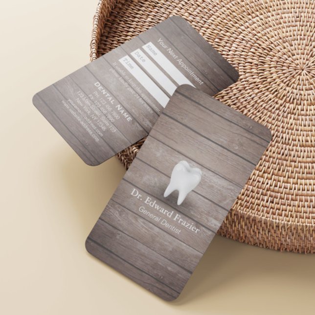 Carte De Rendez-vous Soins dentaires professionnels Dentiste Bois Nomin (Créateur téléchargé)