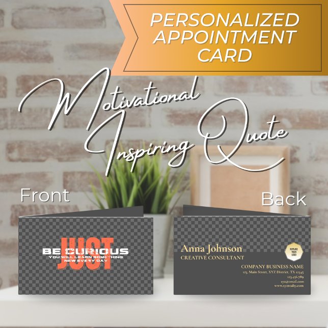 Carte De Rendez-vous "Soyez curieux" Motivational Business Consultant (Créateur téléchargé)
