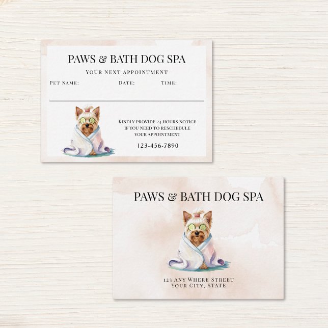 Carte De Rendez-vous SPA aquarelle pour chien adorable (Créateur téléchargé)