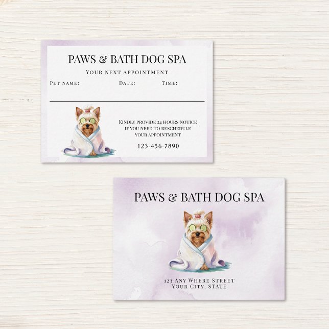 Carte De Rendez-vous SPA aquarelle pour chien adorable (Créateur téléchargé)