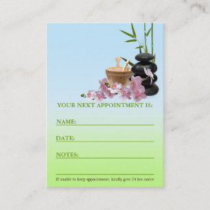 Carte de rendez-vous SPA & Beauté Resort