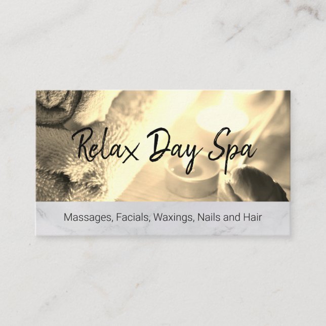 Carte de Rendez-vous Spa de Jour avec Garniture en (Devant)