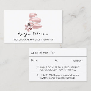 Carte De Rendez-vous Spa de massage Wellness Pink Custom Logo Rose