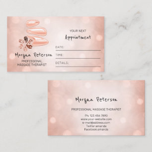 Carte De Rendez-vous Spa de massage Wellness Rose Logo Parties scintill