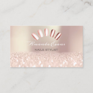 Carte De Rendez-vous Spark Parties scintillant Rose Spark Nails Artiste