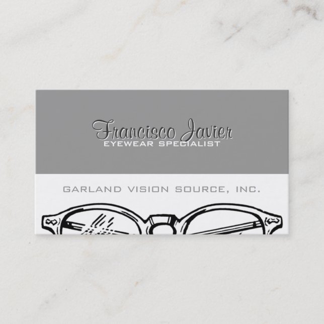 Carte De Rendez-vous Spectacles Vêtements d'oeil Vision optique avec ra (Devant)
