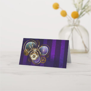 Carte De Rendez-vous Spider Steampunk sur Arrière - plan pourpre