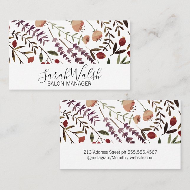 Carte de rendez-vous Spring Floral Arrangement (Devant / Derrière)