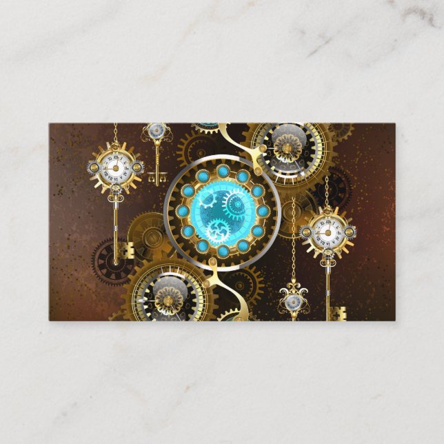 Carte De Rendez-vous Steampunk Rusty Background (Devant)