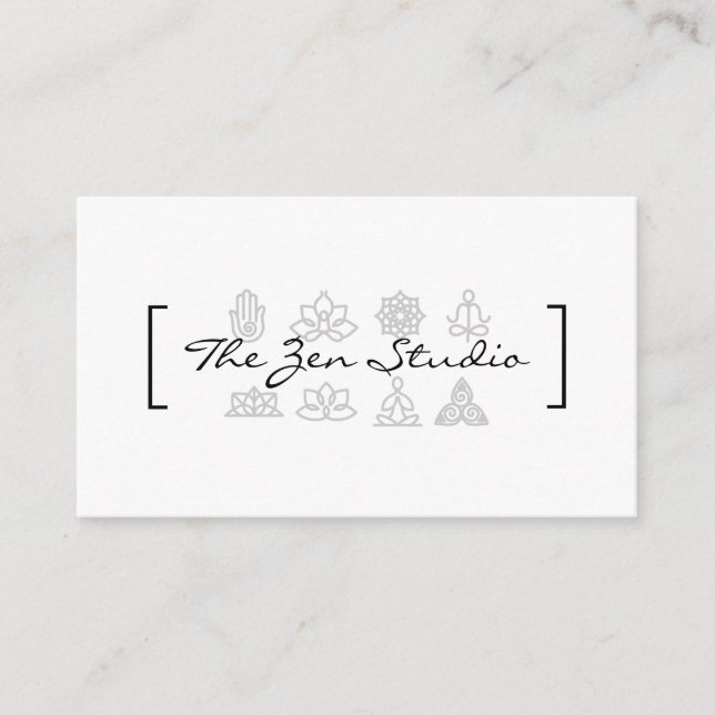 Carte De Rendez-vous Studio Zen | Méditation | Studio Yoga (Devant)
