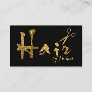 Carte De Rendez-vous Styliste de cheveux Ciseaux d'or Script Rendez-vou