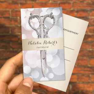 Carte De Rendez-vous Styliste de cheveux Moderne Silver Gold Salon Rend