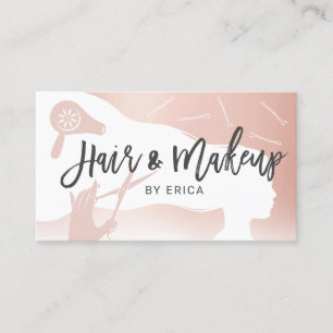 Carte De Rendez-vous Styliste De Cheveux Salon De Beauté Rose Et Rosé