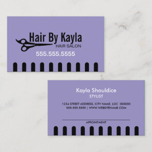 Carte De Rendez-vous Styliste de salon de cheveux avec Lavande de rende