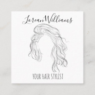 Carte De Rendez-vous Styliste minimaliste des cheveux naturels longue v